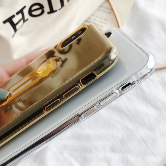 NWT iPhone MAX/XS/XS/7/8 Clear Gold Holder Case - Picture 2 of 5
